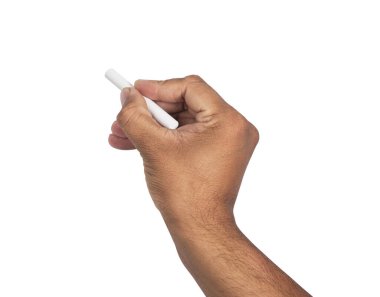 Beyaz arkaplanda izole edilmiş tebeşirle