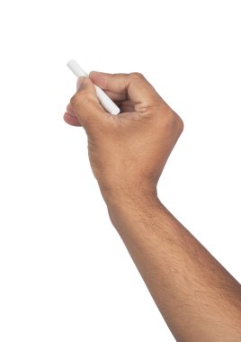 Beyaz arkaplanda izole edilmiş tebeşirle