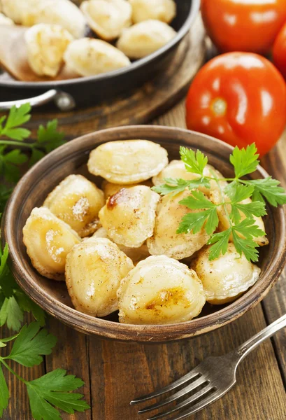 Fried dumplings with meat — Stock Photo, Image