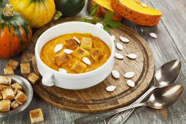 Pumpkin cream soup — Stock Photo, Image