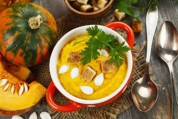 Pumpkin cream soup — Stock Photo, Image