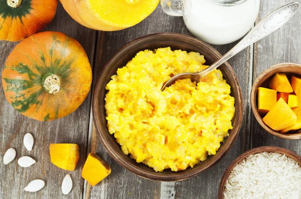 Gachas de arroz con calabaza —  Fotos de Stock