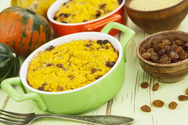 Pumpkin casserole with millet — Stock Photo, Image