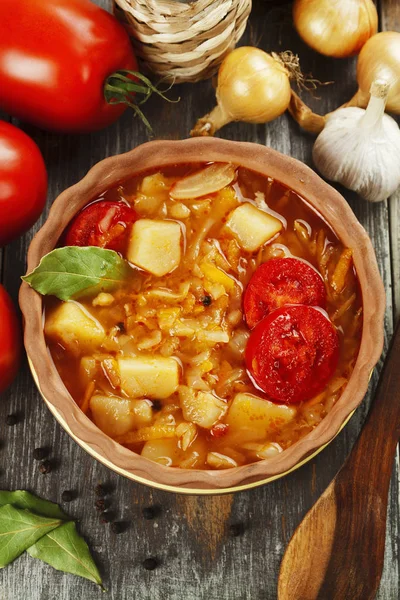 Sopa de col vegetariana — Foto de Stock