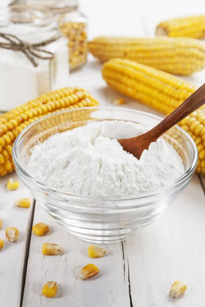 Cornstarch in the bowl — Stock Photo, Image