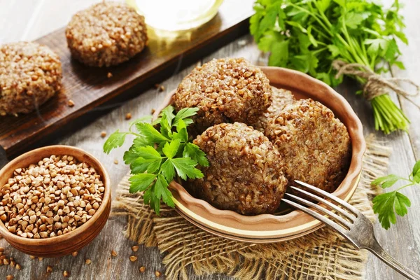 Vegetarische Buchweizenschnitzel — Stockfoto