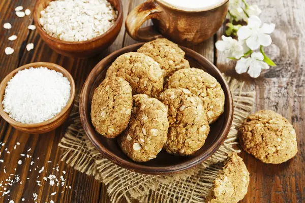 Biscuits à l'avoine à la noix de coco — Photo