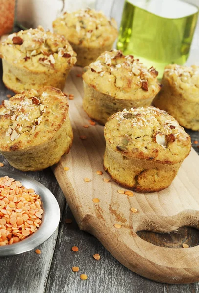 Lentil muffins on the table — Stock Photo, Image