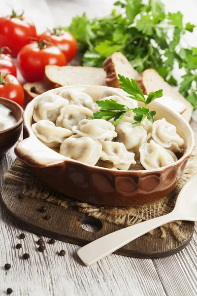 Dumplings i potten — Stockfoto