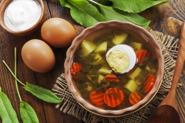 Yumurtalı kuş çorbası. 