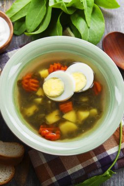Yumurtalı kuş çorbası. 