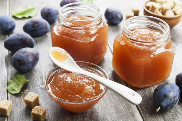 Fresh plum jam — Stock Photo, Image