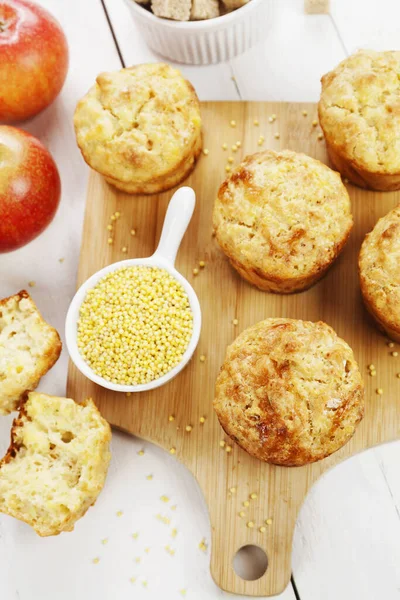Millet muffins with apple — Stock Photo, Image