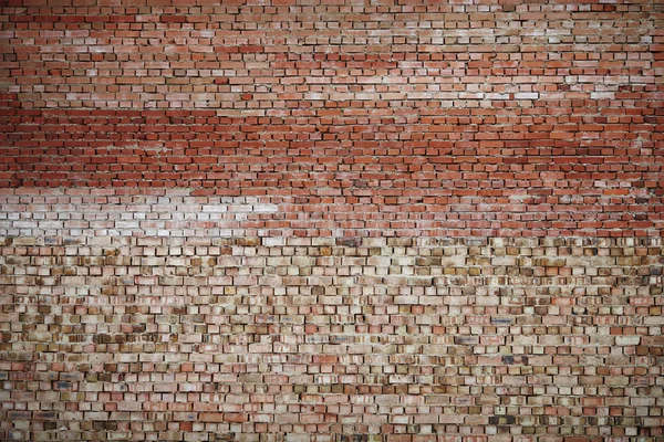 Rode bakstenen muur, cement, bakstenen structuur, bouw, — Stockfoto