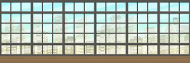 Dikişsiz iç arka plan ile windows, panorama
