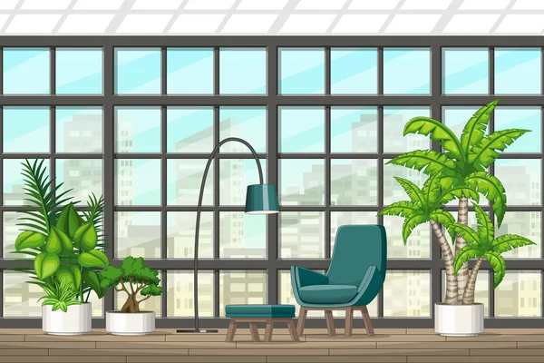Ilustração de equipamentos interiores de uma moderna sala de estar —  Vetores de Stock
