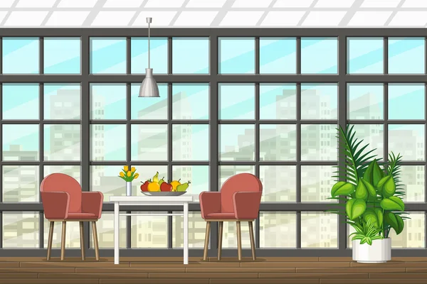 Ilustração de equipamentos interiores de uma moderna sala de estar — Vetor de Stock
