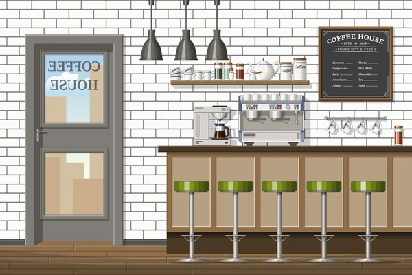 一个现代的咖啡店的插图 — 图库矢量图片
