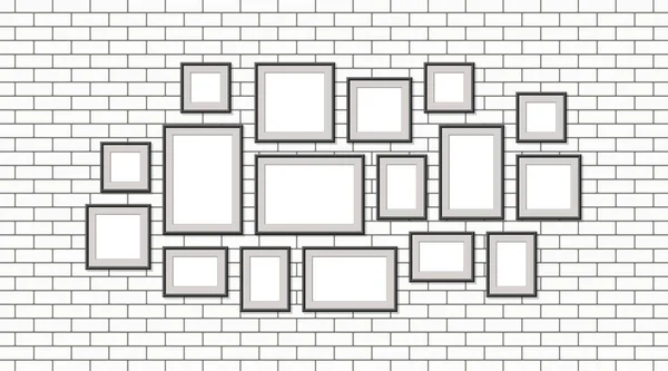 Abbildung verschiedener Bilder mit schwarzem Rahmen — Stockvektor