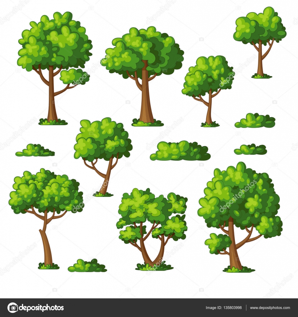 Illustration of some trees and bushes Stock Vector Image by ©G.Wolf