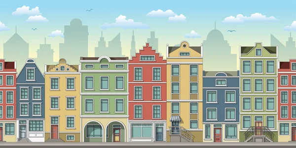 Eski evleri ile sorunsuz cityscape arka plan