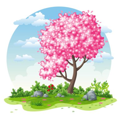 Bahar doğa çizgi film arka plan