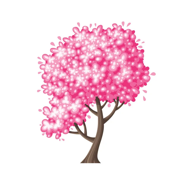 Illustration of a tree in spring — Stock Vector