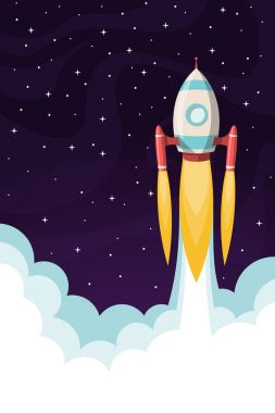 Uzayda uçan uzay roketi
