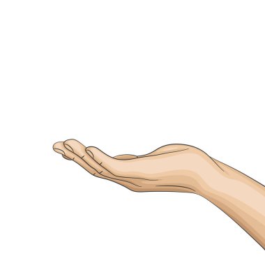 Palm el yukarı doğru açık açık el. 