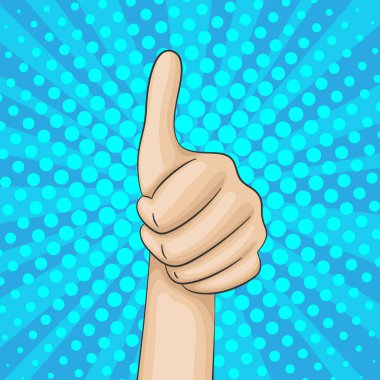 Hand holding thumps up.  clipart