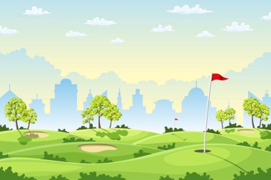 Kırsal golf sahası bayraklı