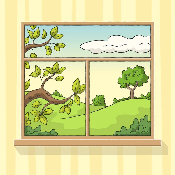 Вікно в стіні — стоковий вектор