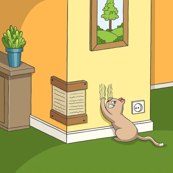 Kočičí škrábance na zdi — Stockový vektor