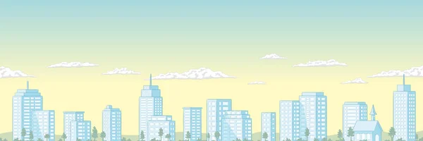 Panorama estival du paysage urbain — Image vectorielle