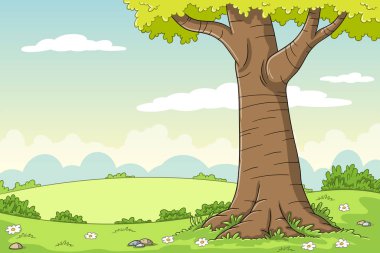 Çizgi film yaz manzarası