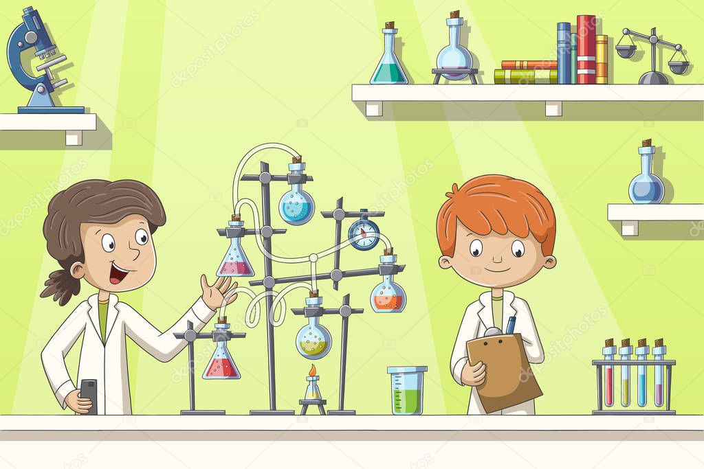 Two Children Experimenting