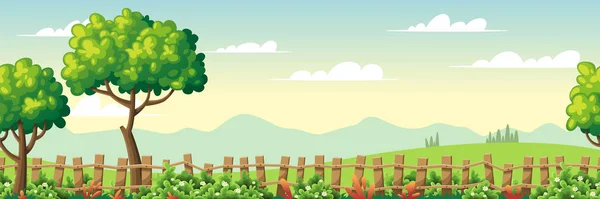 Paisaje de verano sin fisuras — Vector de stock