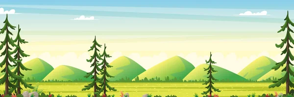 Panorama paisaje de verano — Vector de stock