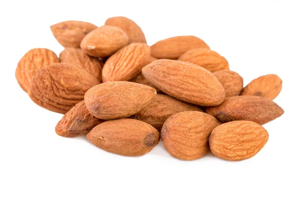 Heap of Almond Nuts on White — Stock Photo, Image