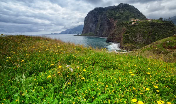 Madeira, Guindaste oogpunt. Prachtig uitzicht op de Atlantische schetsen van de noordkust van het eiland, van Faial naar Ponta de Sao Luiz. — Stockfoto