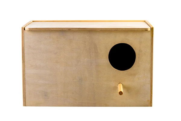 Nest box bird house isolated on white. Image included clipping path — Stock Photo, Image