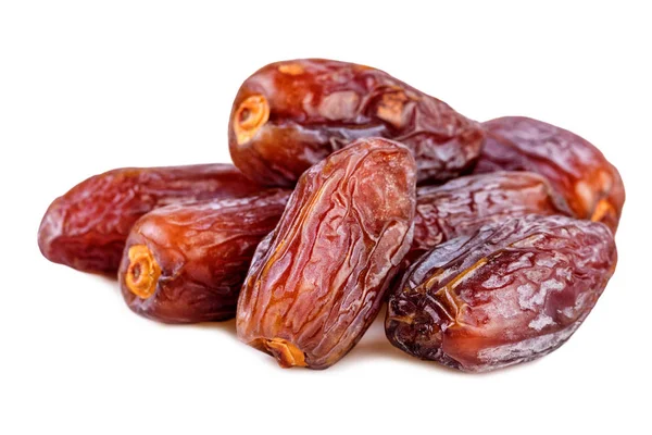 Heap of dried dates over white — Stock Photo, Image