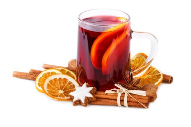 Kış baharat beyaz Noel mulled şarap