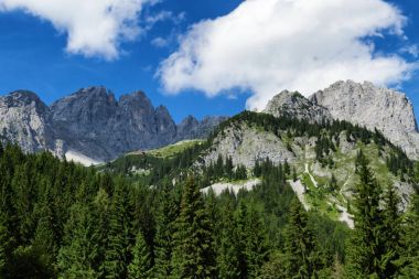 Şaşırtıcı dağlar Alpler'de doğal. Avusturya seyahat hedef Kaiser dağlar, Wilder Kaiser zinciri, Tyrol