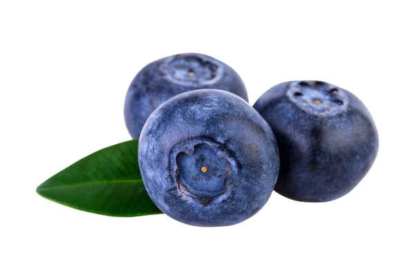Blueberries Three White Clipping Path — Stock Photo, Image