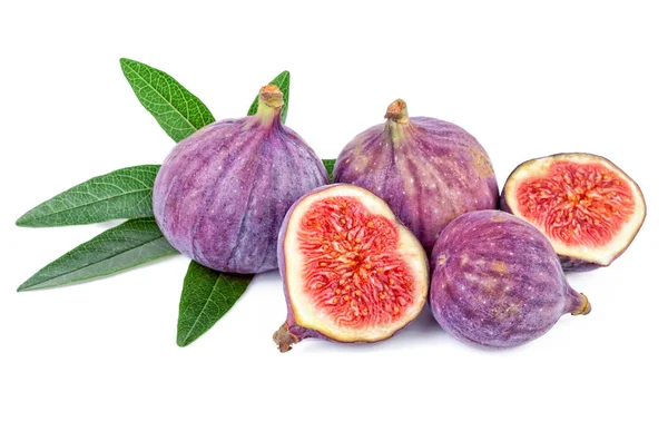 Fig Fruit Leaf Isolated White Background — Stock Photo, Image