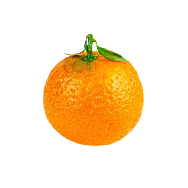 Mandalina Portakallı Tek Meyve Beyaza Izole Edilmiş — Stok fotoğraf