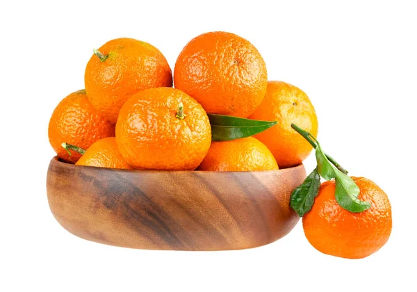 Bowl Fresh Tangerine Mandarins Fruit Isolated White — Stock Photo, Image