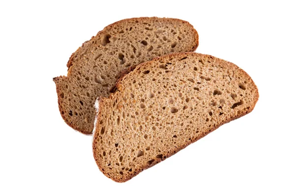 Two Slice Rye Bread Isolated Cut Out Top View — Stock Photo, Image