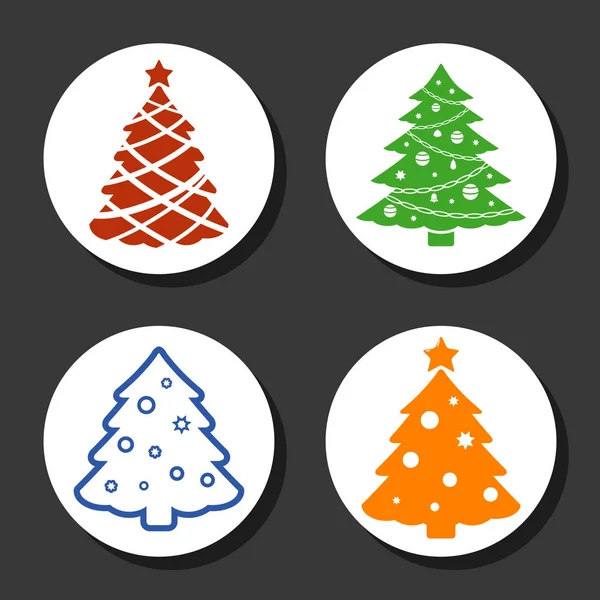 Conjunto de iconos de árbol de Navidad — Vector de stock